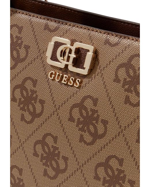 Guess Brown Zippered Shoulder Bag