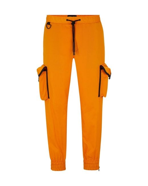 Boss Orange Drawstring Jogger Cargo Trousers for men
