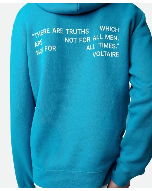 Zadig & Voltaire Blue Sanchi Photograph-Print Cotton Hoodie for men