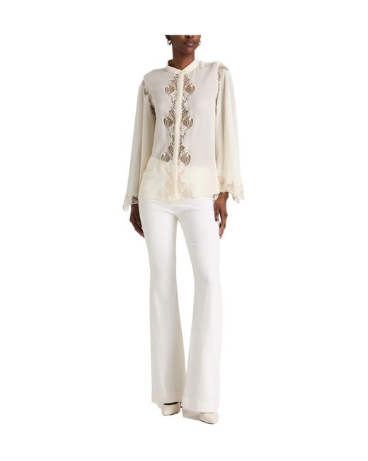 Chloé White Minimalist Chiffon Blouse