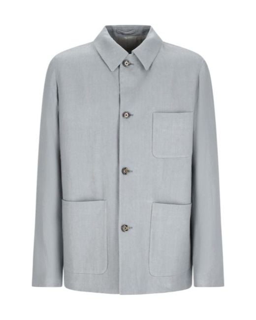 Lardini Gray Buttoned Pocket Jacket for men