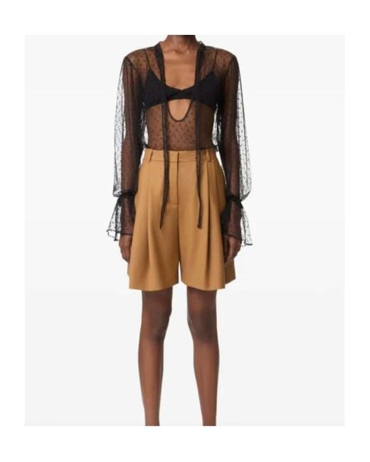 Nina Ricci Brown Highwaisted Shorts With Folds