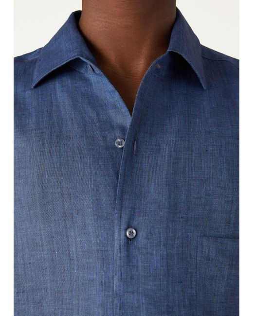 Loro Piana Blue André Long-Sleeved Shirt for men