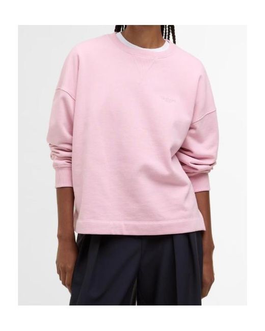 Barbour Pink Long-Sleeved Crew Neck Sweatshirt