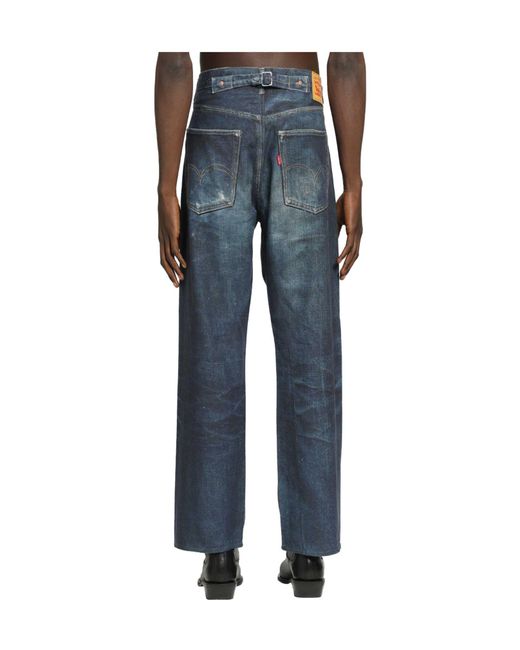 Junya Watanabe Blue Straight-Leg Jeans for men