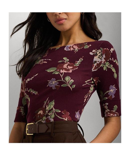 Ralph Lauren Red Floral Cotton T-Shirt