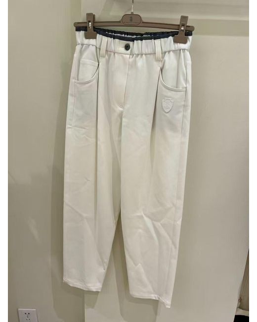 Brunello Cucinelli Natural Casual Trousers With Belt Loops