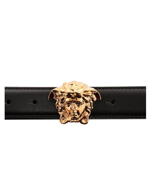 Versace White La Medusa Greca Buckle Belt for men