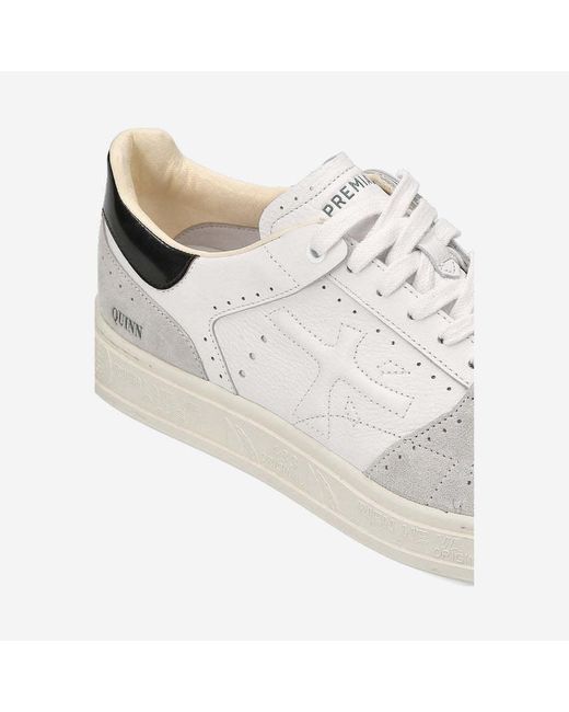 Premiata White Logo Low-Cut Casual Shoes for men