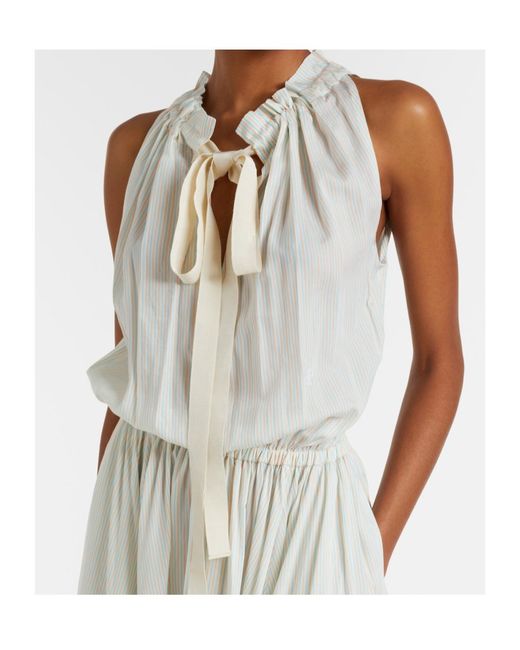 Patou White Striped Maxi Dress