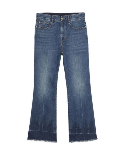 Stella McCartney Blue Cropped Flared Jeans