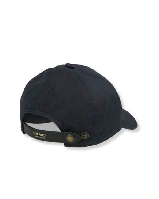 Tom Ford Blue Logo Embroidered Baseball Cap for men