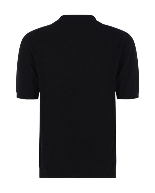 Roberto Collina Black Bouclé-Knit T-Shirt for men