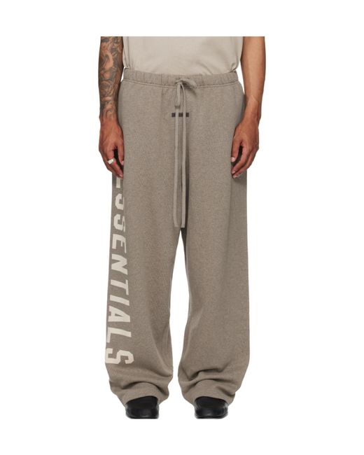 Fear Of God Gray Logo-Print Drawstring Track Pants for men