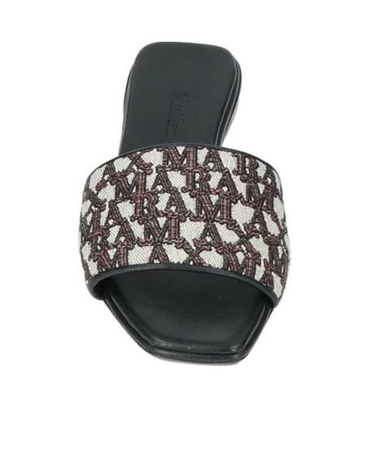 Max Mara White Logo-Print Sandals