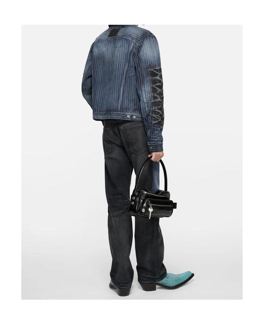 Acne Blue Paneled Regular Jeans for men