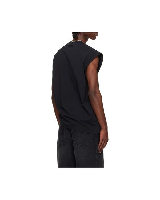 Vetements Black Graphic Printed Sleeveless T-Shirt for men
