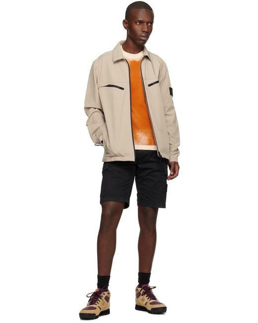 Stone Island Orange Compass-Patch Tie-Dye Sweatshirt for men