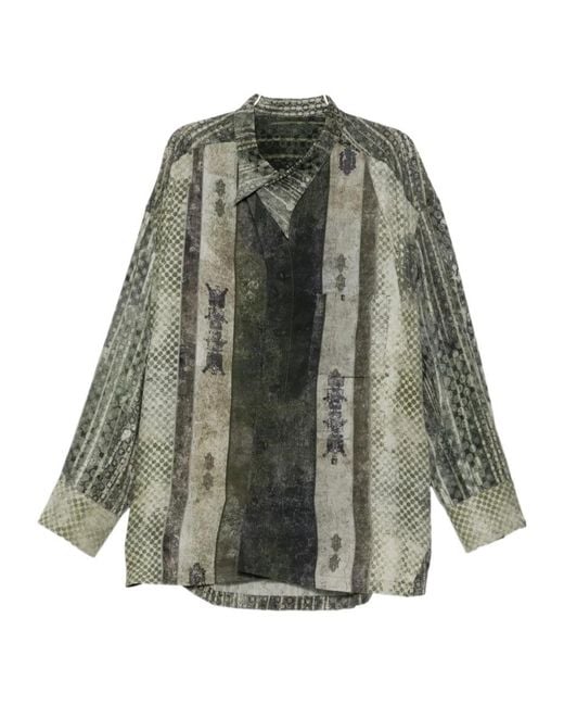 Ziggy Chen Green Printed Shirt for men