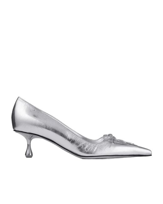 Jimmy Choo White Scarlett 50 Lace-Up Pumps