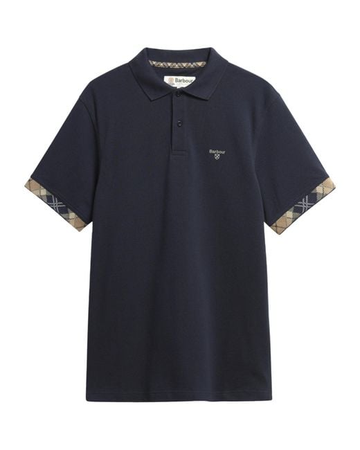Barbour Blue Checked Polo Shirt for men