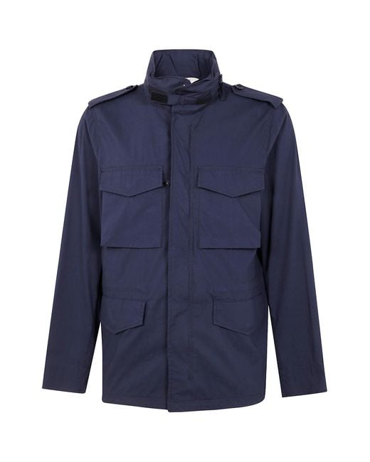 Aspesi Blue Mock Neck Jacket for men