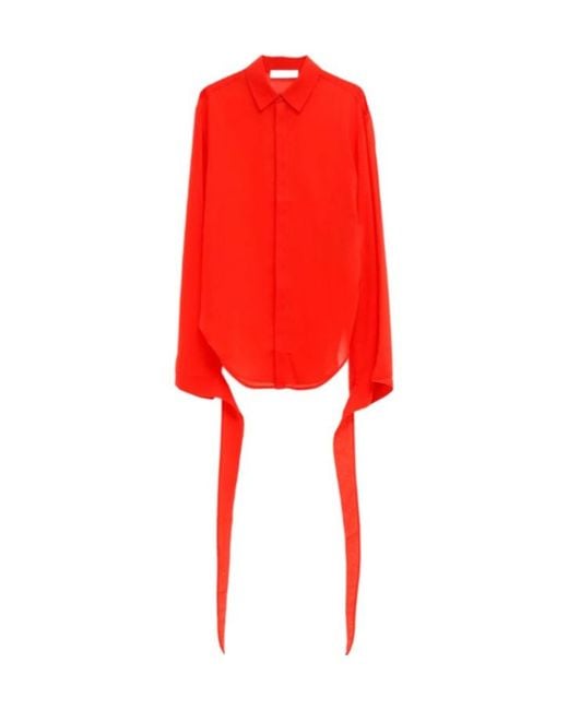 Frankie Shop Red Tie-Cuff Shirt