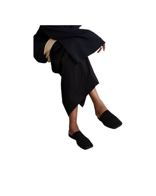 Calvin Klein Black Satin Flat Sandals