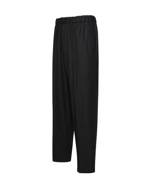 Jil Sander Black Straight-Leg Elasticated-Waist Trousers for men