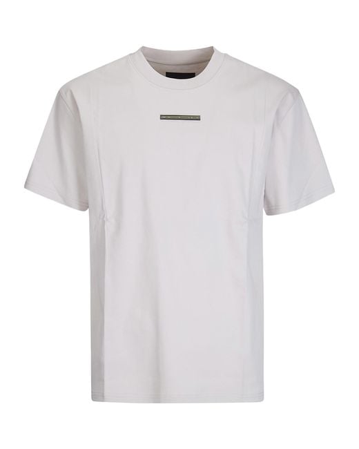 HELIOT EMIL White Crew Neck Short-Sleeved T-Shirt for men