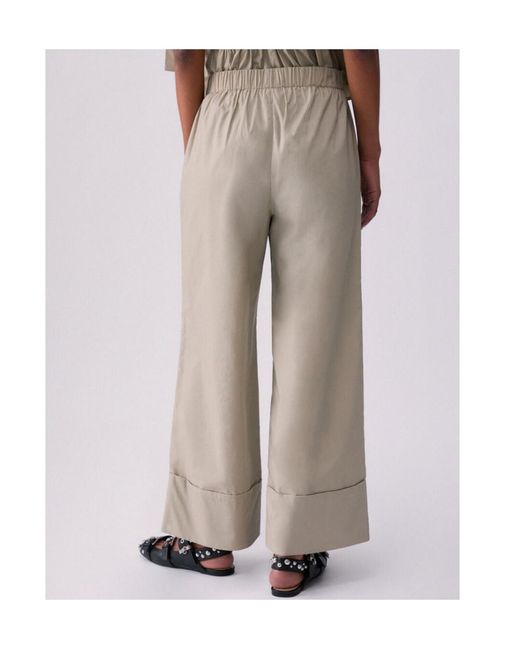 Liu Jo Natural Pleated Wide-Leg Pants