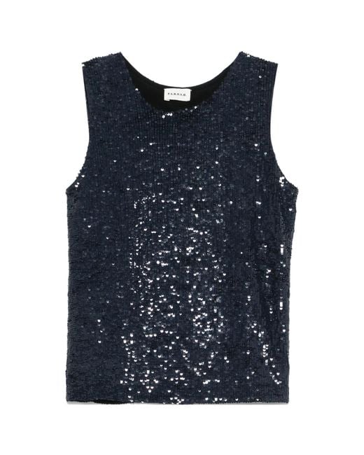 P.A.R.O.S.H. Blue Sequined Tank Top