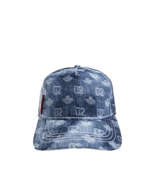 DSquared² Blue D2 Monogram Baseball Cap