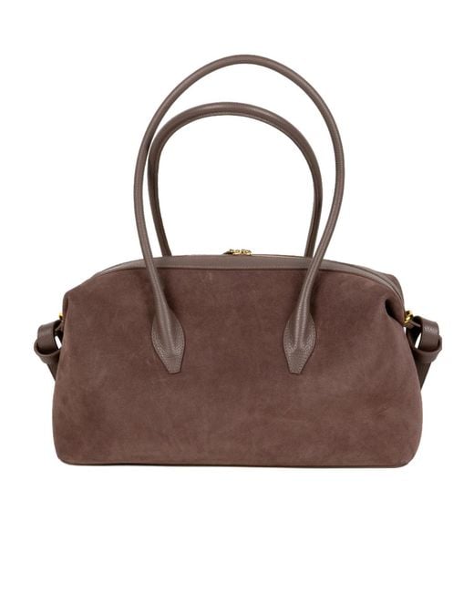 Yuzefi Brown Zippered Shoulder Bag