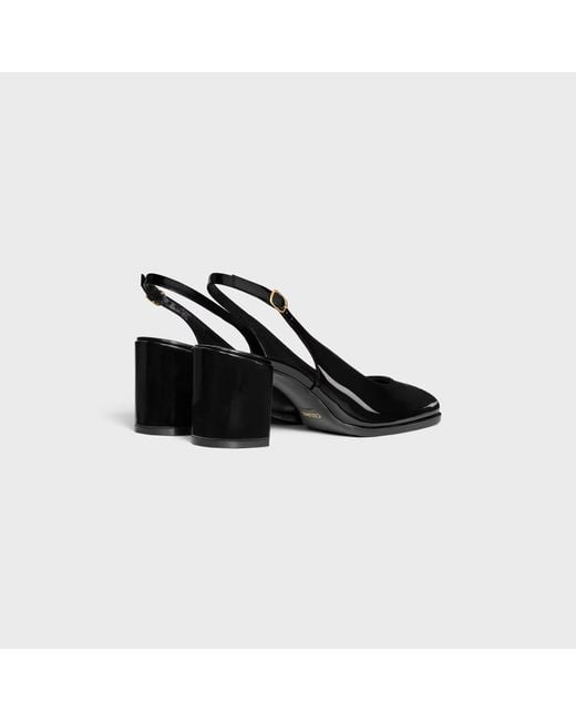 Céline Black Lily Perforated Triomphe Slingback
