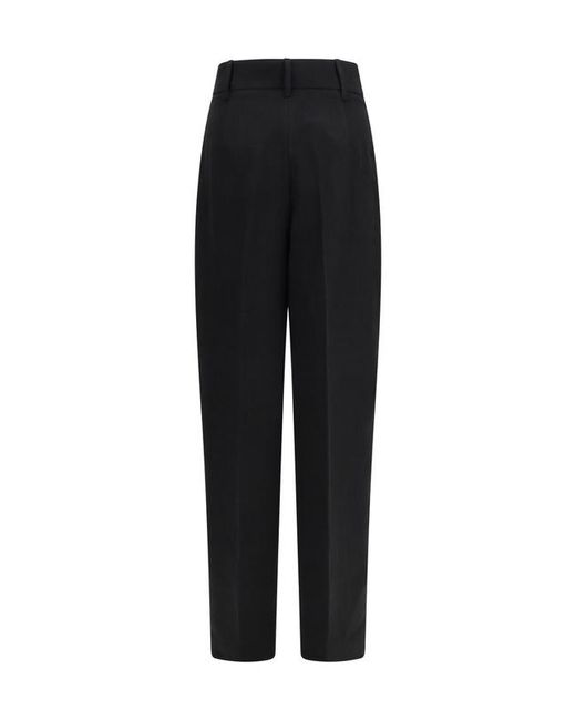 Max Mara Black Linen Tailored Trousers