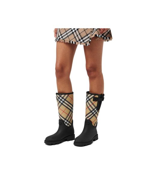 Burberry Black Mid-Calf Rain Boots