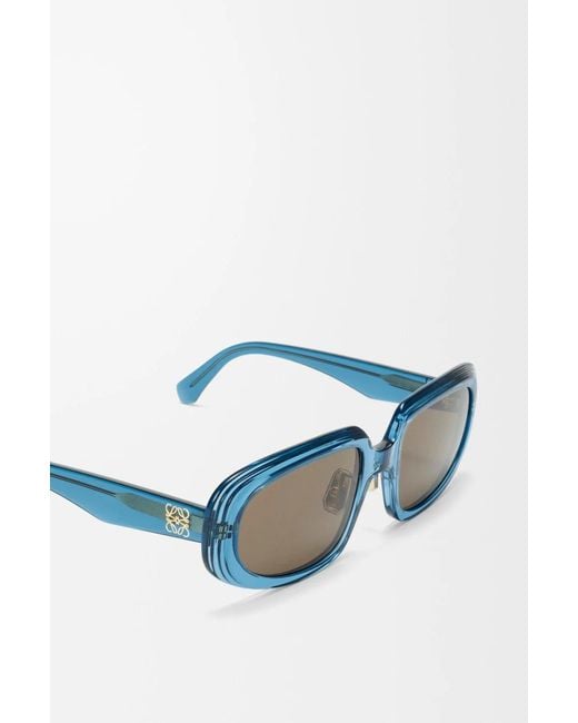 Loewe Blue Mini Anagram Steps Rectangular Sunglasses