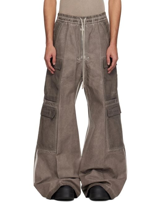Rick Owens Brown Drawstring Elastic Waist Casual Pants for men