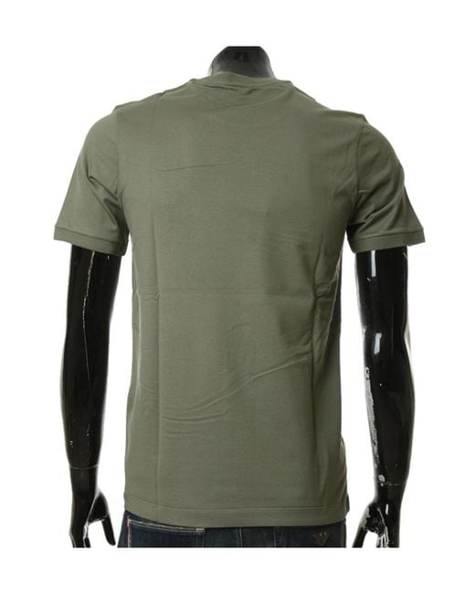 Paul & Shark Green Logo Printed T-Shirt With Round Neck for men