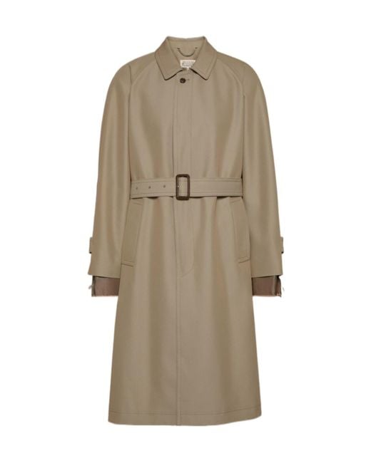 Maison Margiela Natural Single Breasted Trench Coat for men