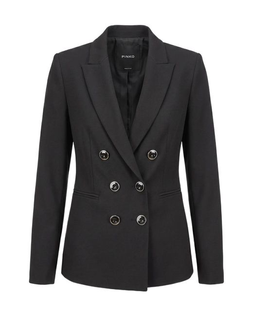 Pinko Black Alexia Double-Breasted Blazer