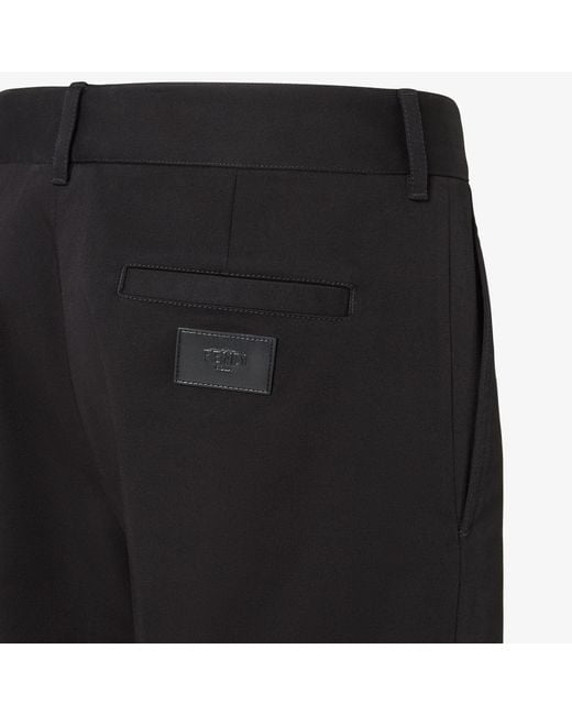 Fendi Black Gabardine Pants for men