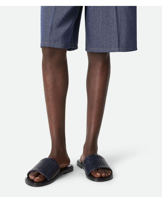 Bottega Veneta Blue Elio Slip-On Sandals for men