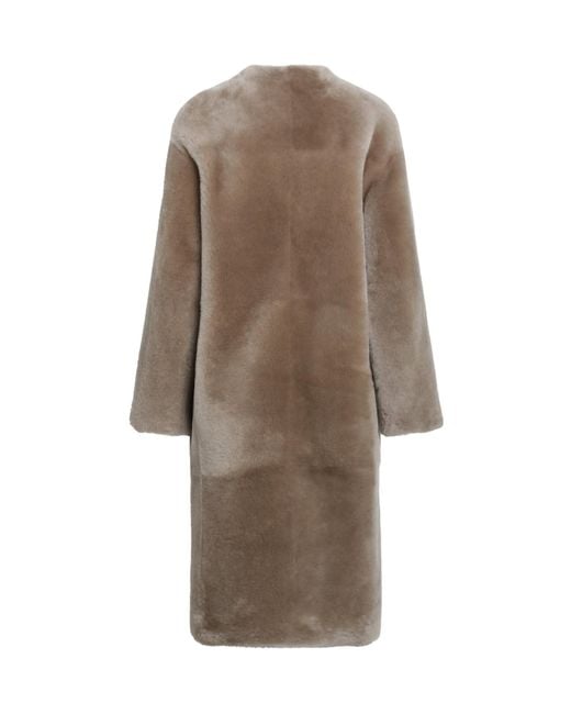 Blancha Natural Patch-Pocket Collarless Coat