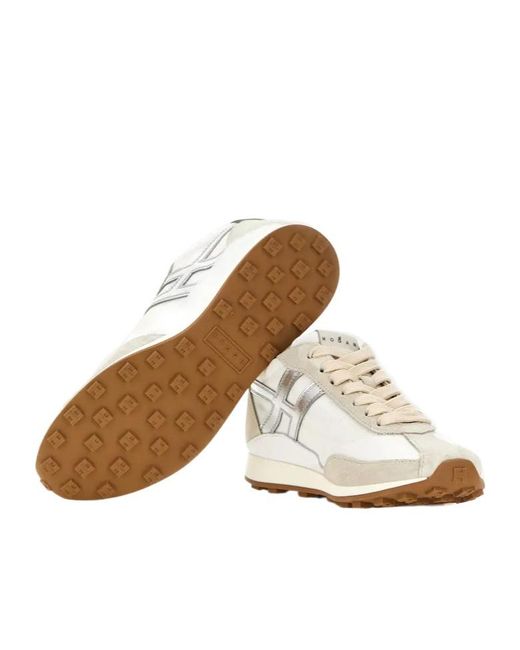 Hogan White Athletic Lace-Up Sneakers