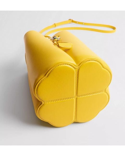 Dior Yellow Petit Trefle Mini Bucket Bag