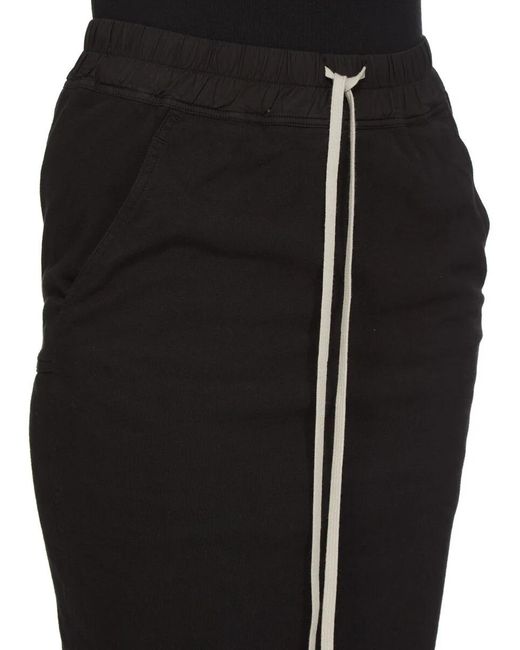 Rick Owens Black Pull On Pillar Skirt