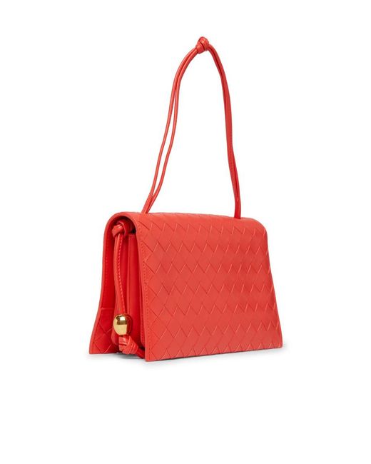 Bottega Veneta Red Woven Shoulder Bag