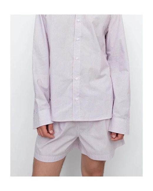 GIMAGUAS Pink Embroidered Pyjama Shorts for men